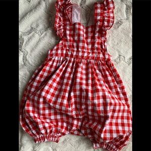 Baby Gap red and white gingham romper
